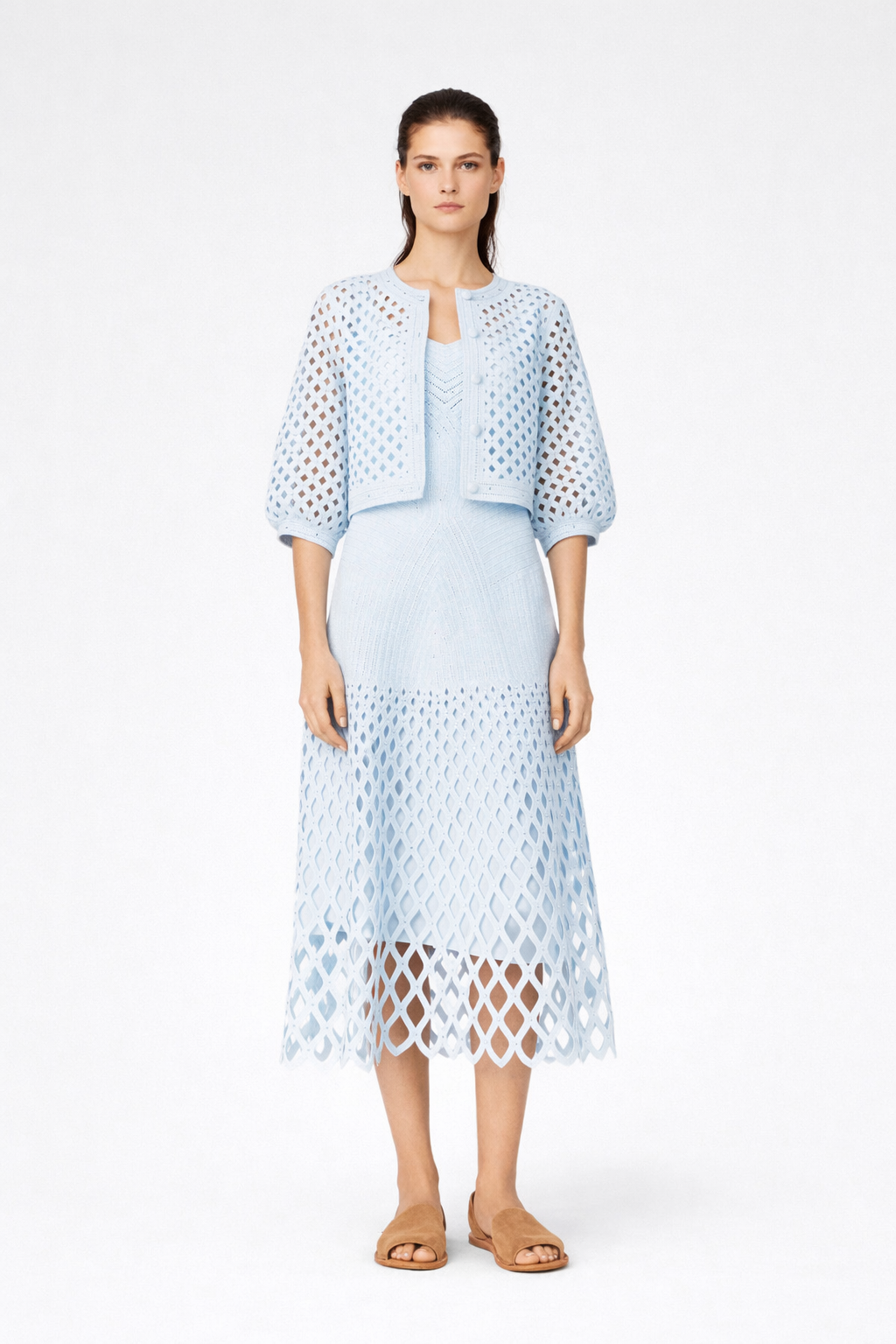 Robe en crochet a doublure amovible Avec son gilet - Maje