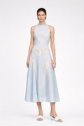 Robe longue à détails bleu pour femme - Sandro