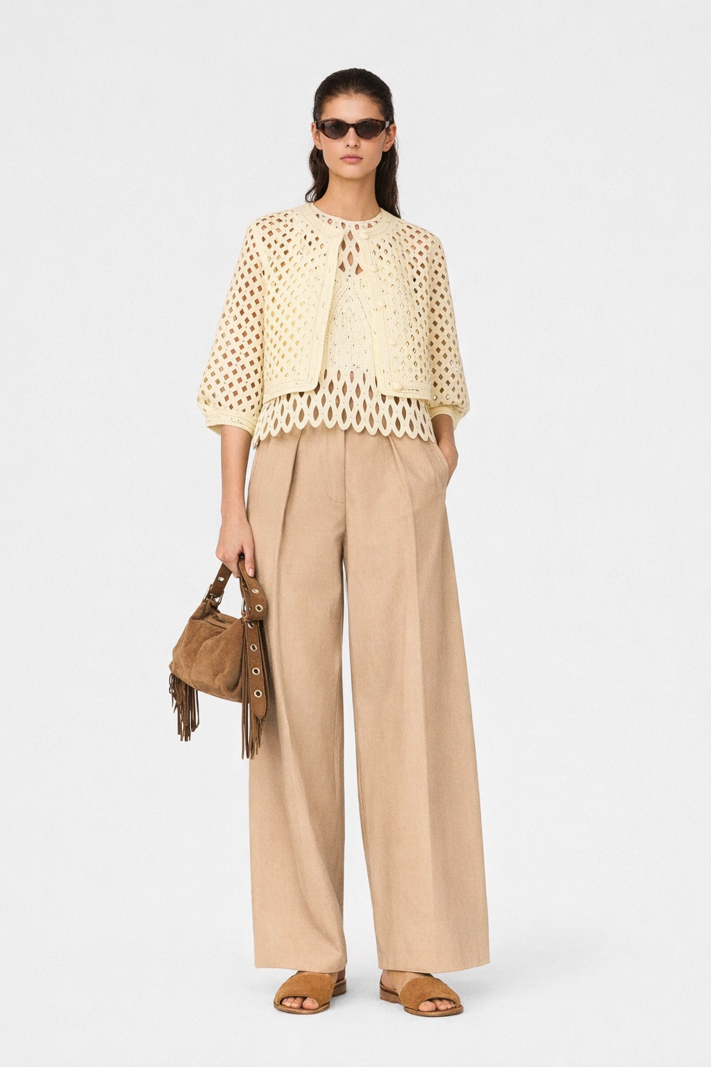 Cardigan en crochet strassée - Maje