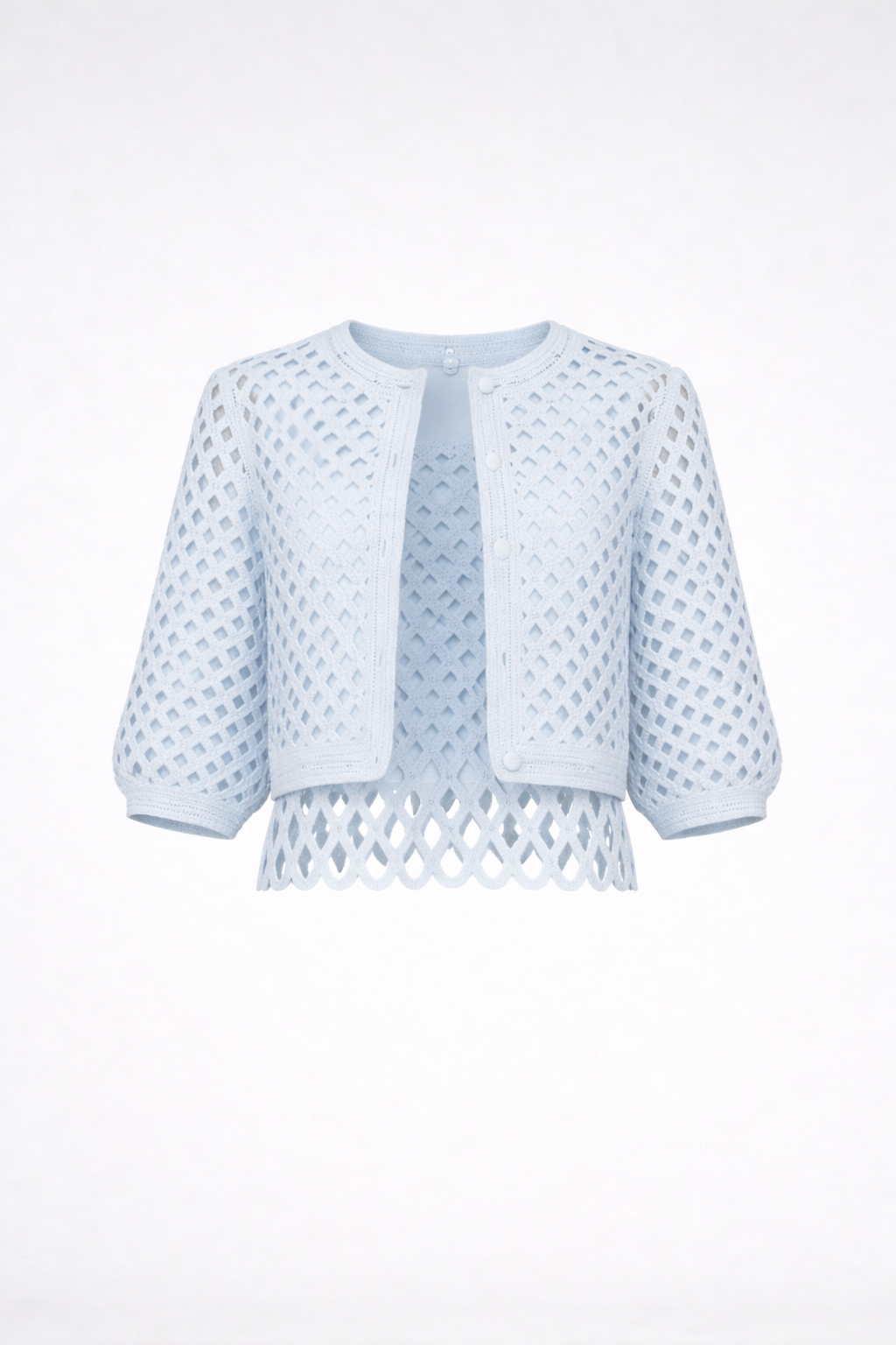 Robe en crochet a doublure amovible Avec son gilet - Maje