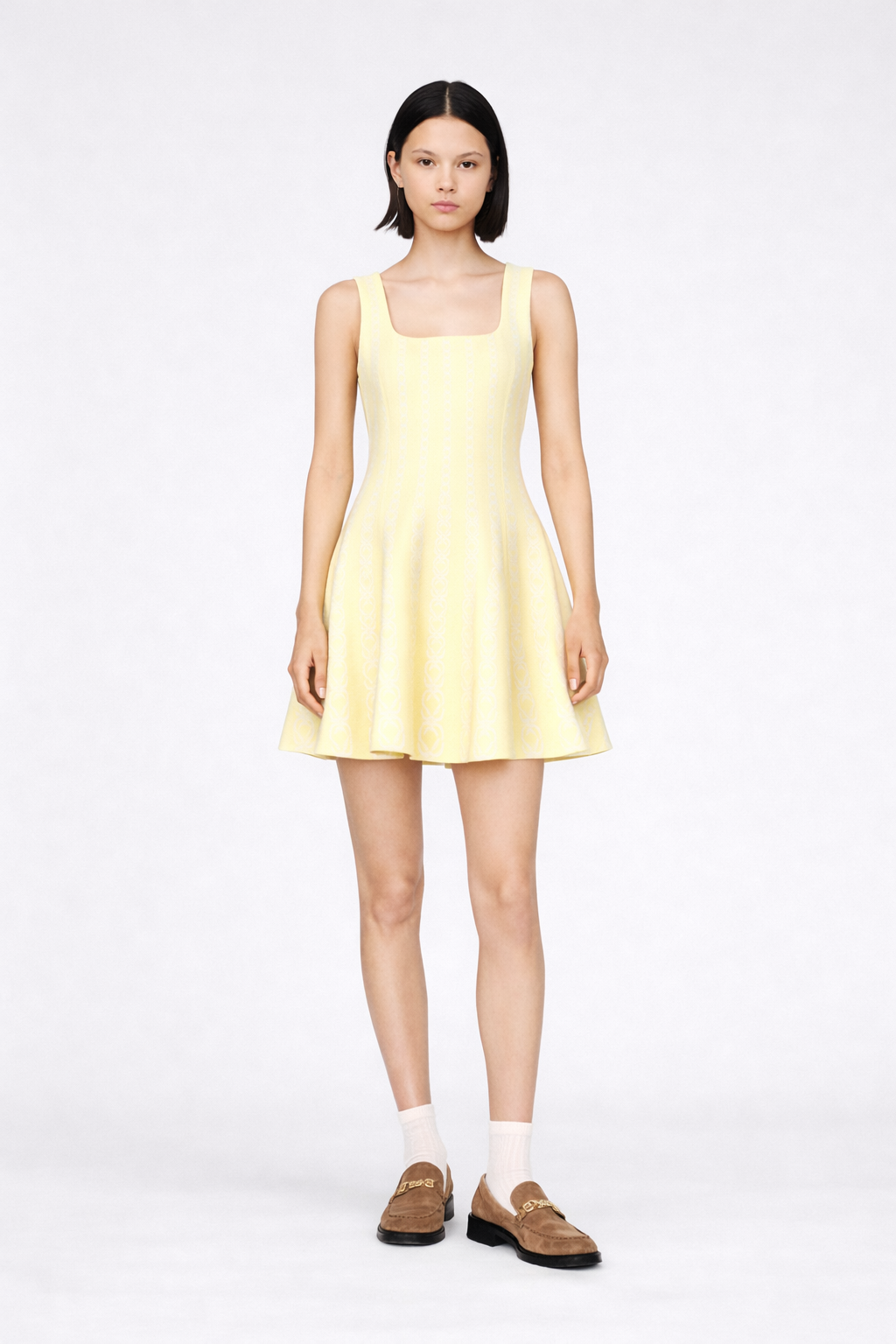 Robe courte en maille jacquard - Maje
