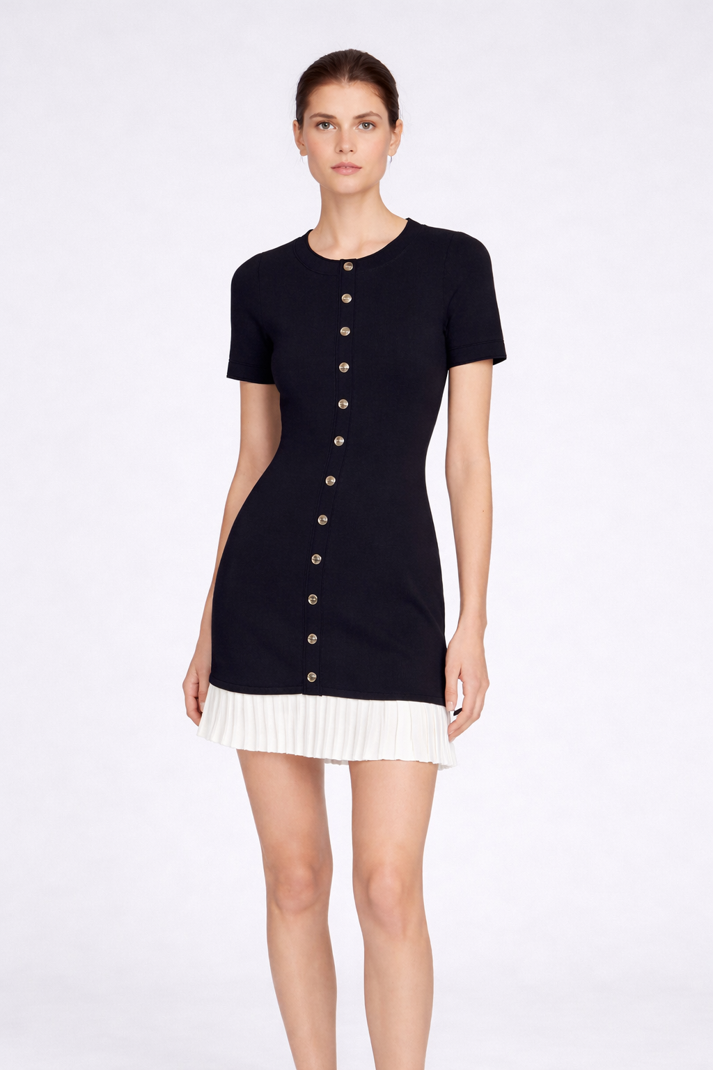 Robe courte en maille à volant - Sandro