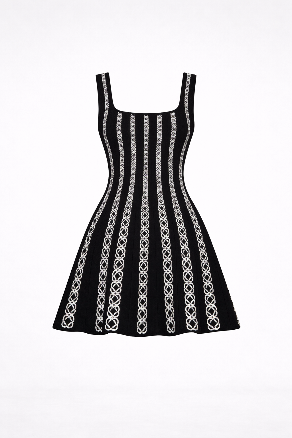 Robe courte en maille jacquard - Maje