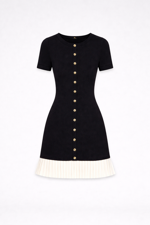 Robe courte en maille à volant - Sandro