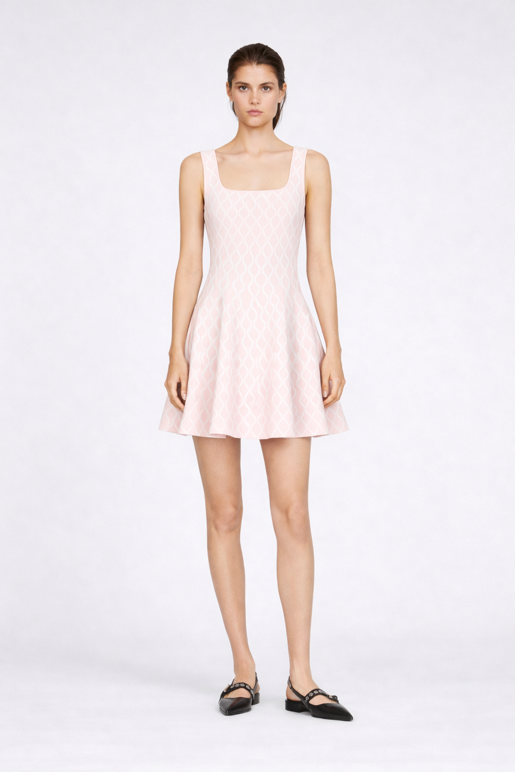 Robe courte en maille jacquard - Maje