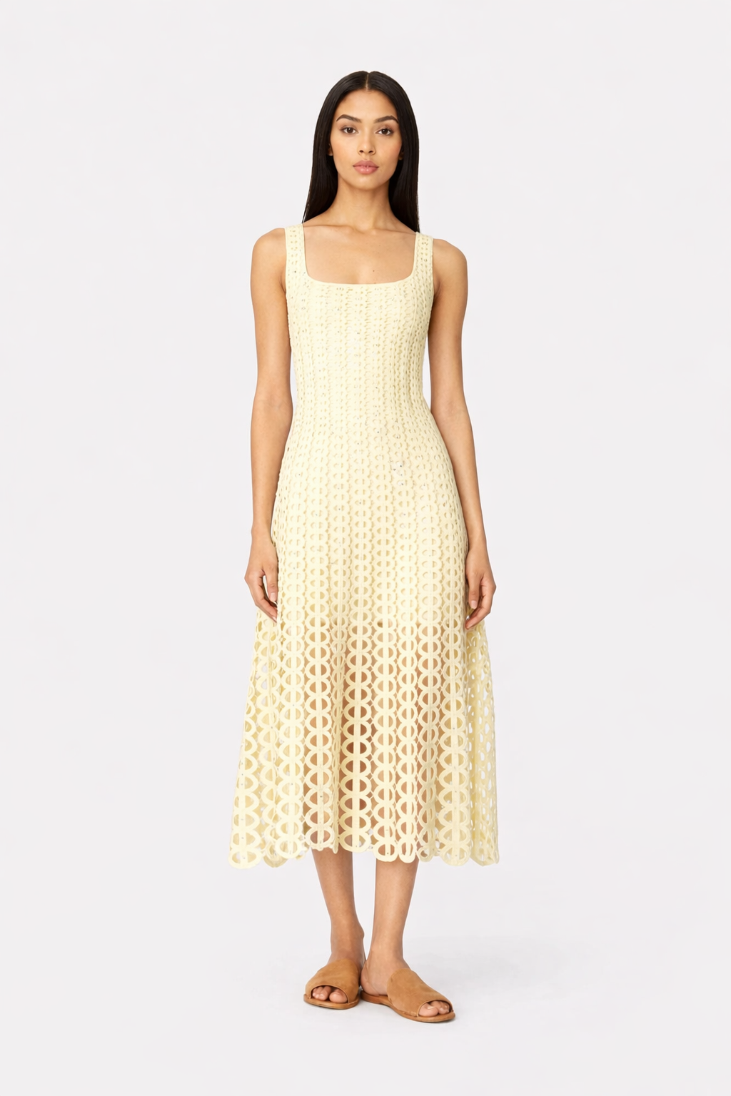 Robe midi en crochet strassé avec son gilet - MAJE