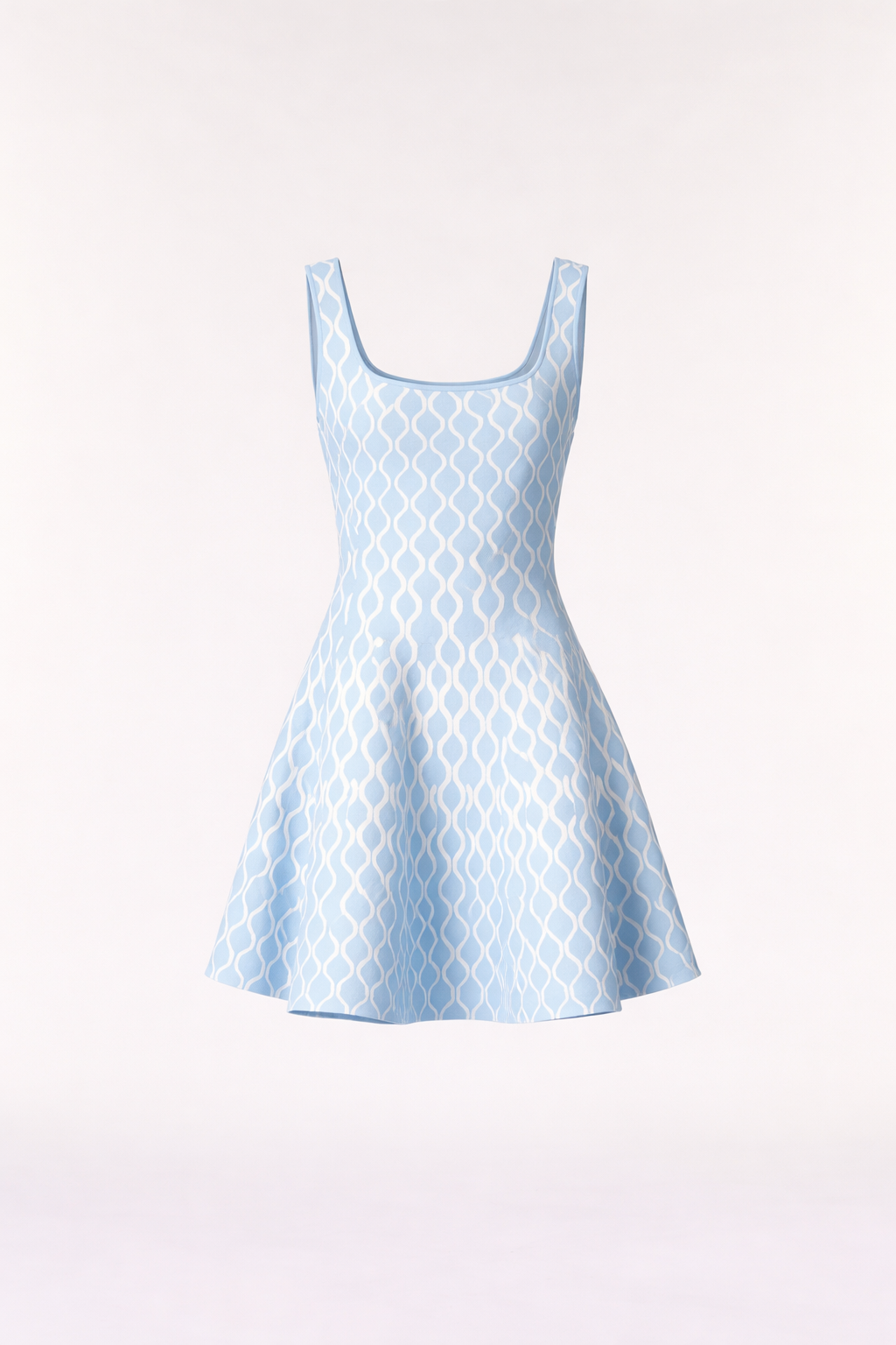 Robe courte en maille jacquard bleu - Maje