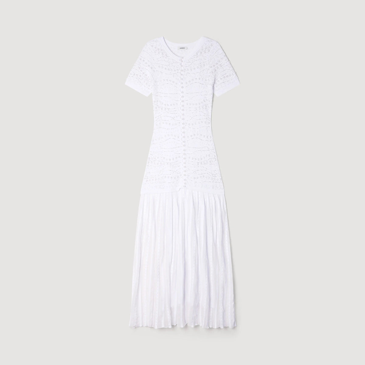 Robe longue en maille perlée